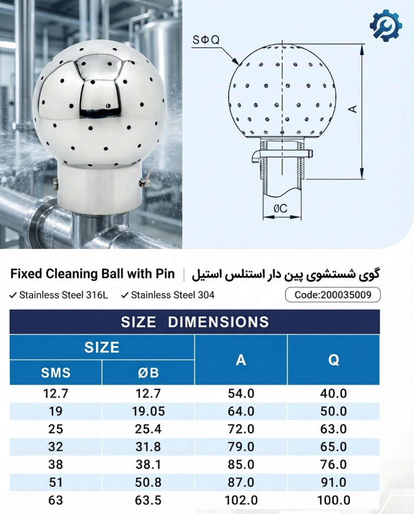 جدول گوی شستشو